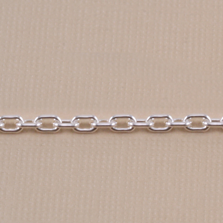 Chain & Clasps Sterling Silver Drawn Cable Chain 3.5mm x 2.5mm, by the Inch